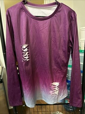Purple Ombre Long Sleeve Women’s Top